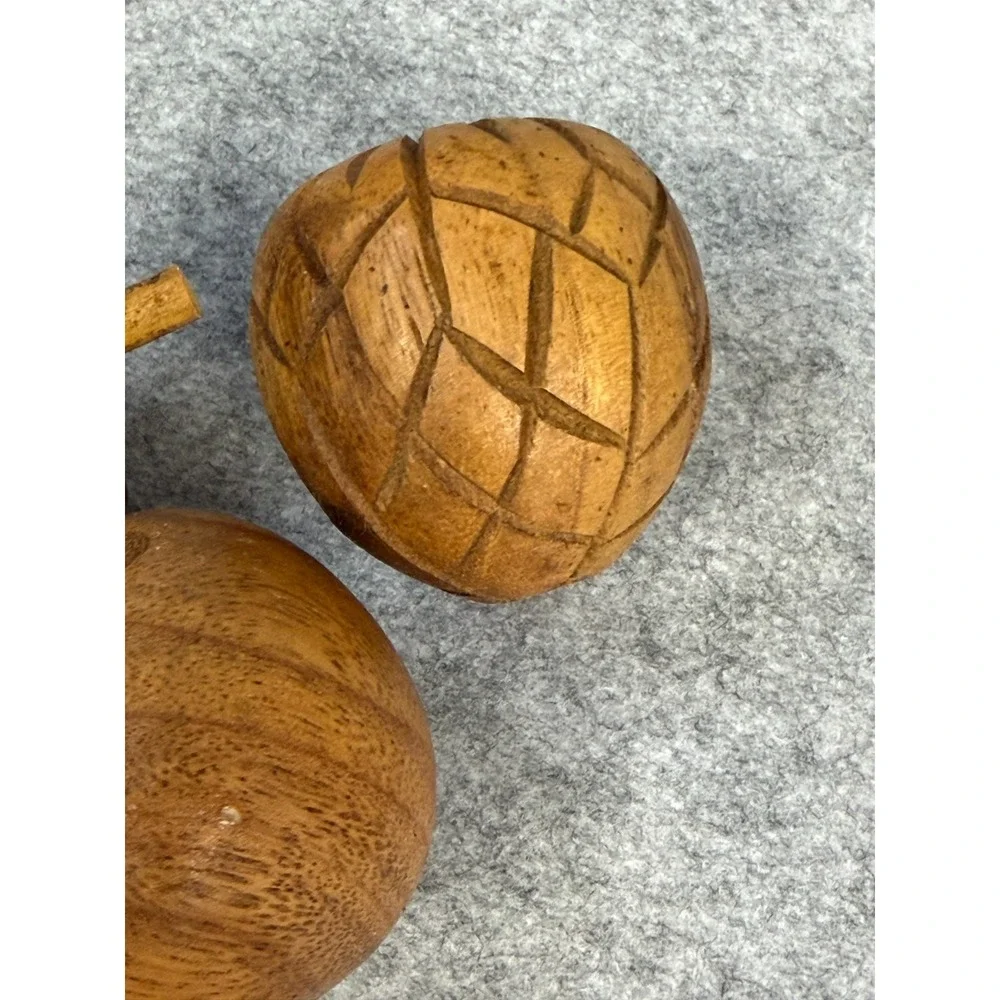 Vintage Hand Carved Assorted Wooden Fruit 9 pieces Philippines‎